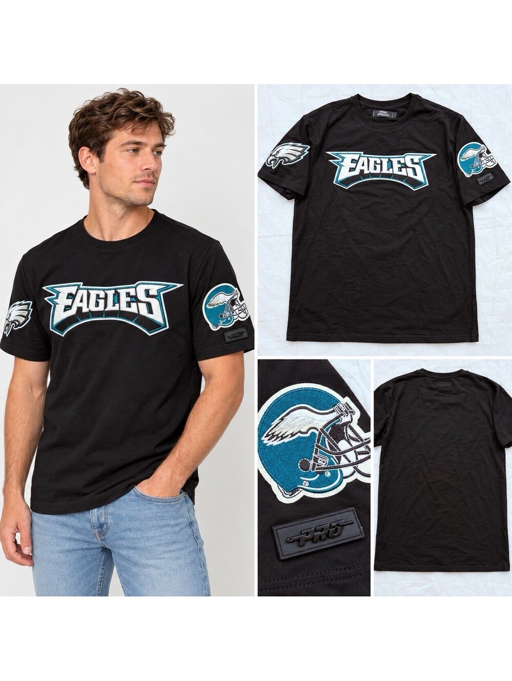 Philadelphia Eagles Pro Standard Shirt Men’s Large L Black Patch Logo NFL Green